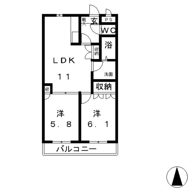 倉敷市玉島のマンションの間取り