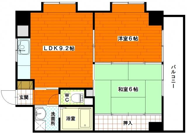 広島市西区三滝本町のマンションの間取り