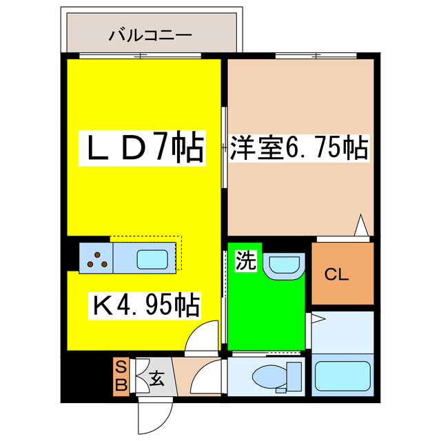 Kaveri壱番館の間取り