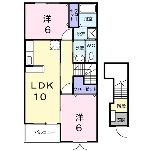 四日市市釆女町のアパートの間取り