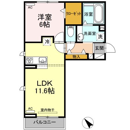 豊橋市佐藤のアパートの間取り