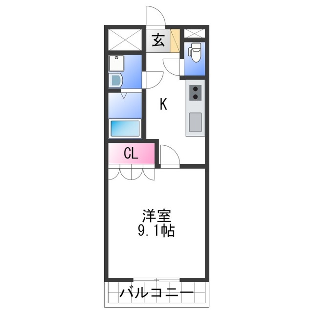 和歌山市井戸のアパートの間取り