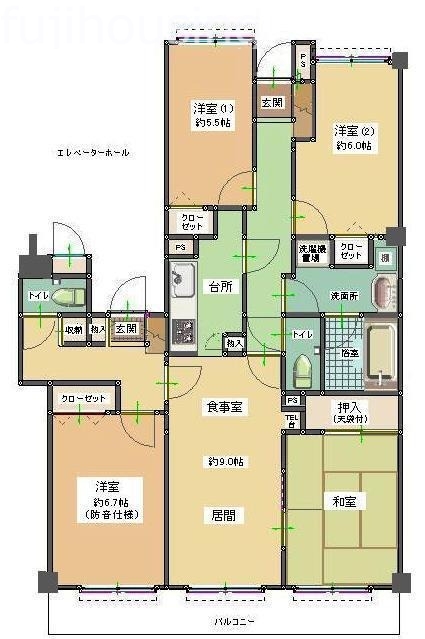 ライオンズガーデン花崎C棟の間取り