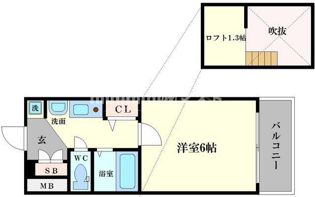 大阪市港区市岡元町のマンションの間取り