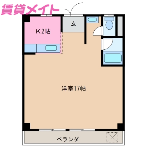 多気郡大台町弥起井のマンションの間取り