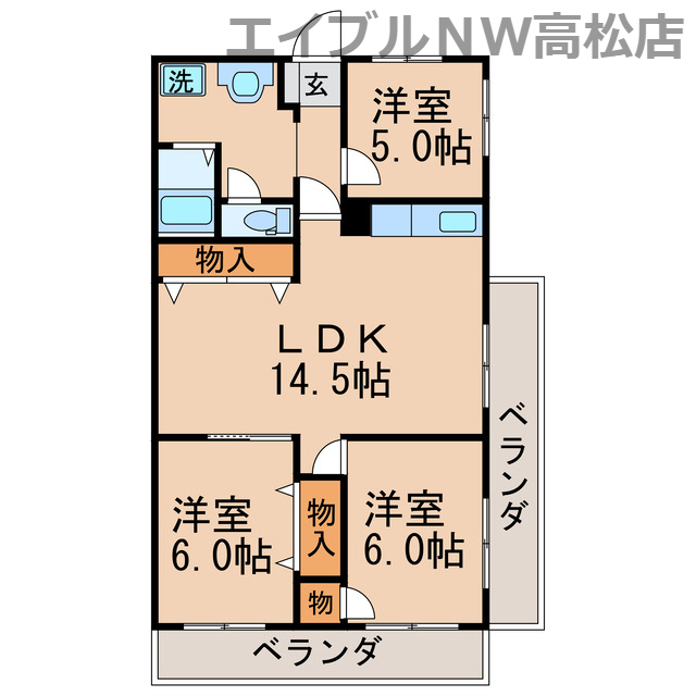 ハイマート屋島の間取り