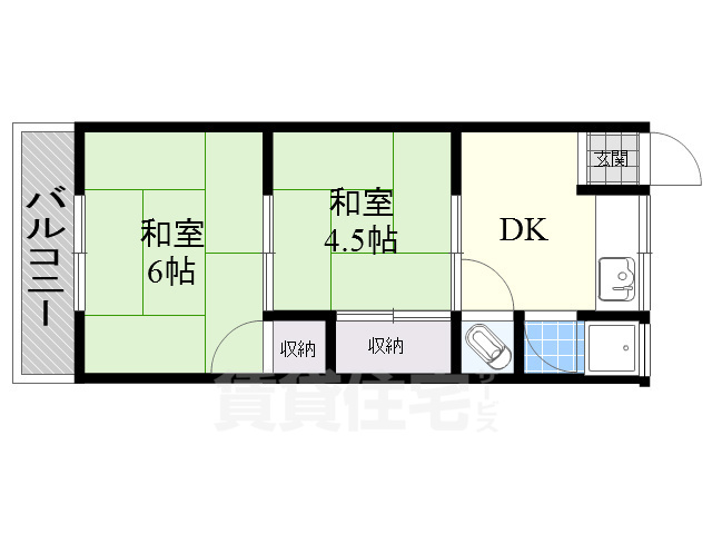 茨木市末広町のアパートの間取り