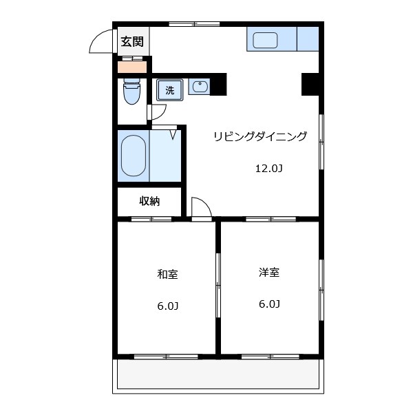 足立区一ツ家のマンションの間取り