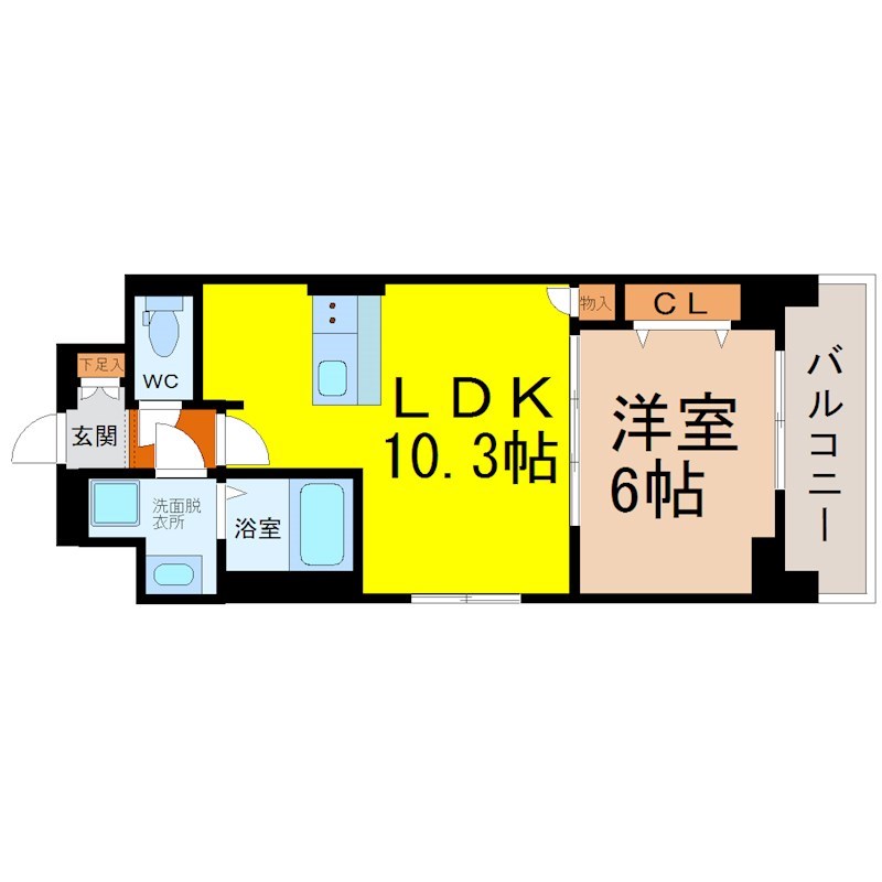 名古屋市北区志賀本通のマンションの間取り