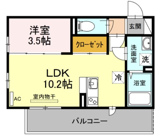 鹿児島市上荒田町のアパートの間取り