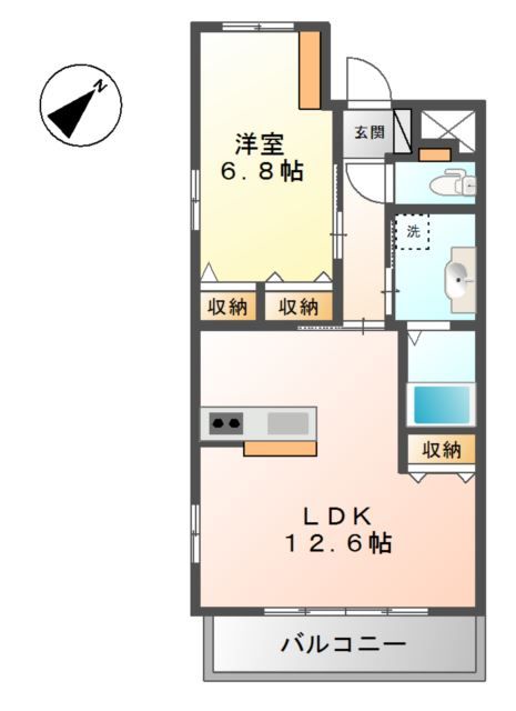 広島市安佐南区伴東のマンションの間取り