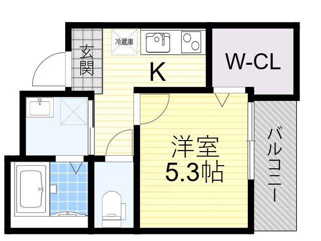 大阪市住吉区帝塚山東のアパートの間取り