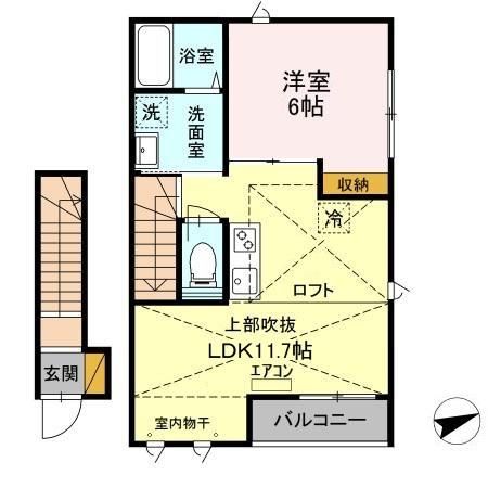 八千代市村上南のアパートの間取り