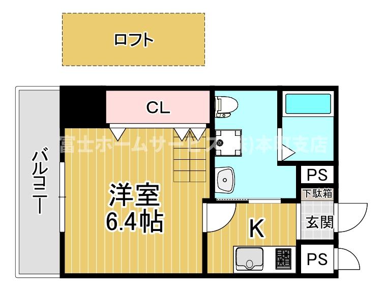 大阪市北区松ケ枝町のマンションの間取り