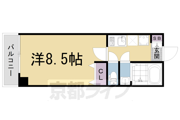 京都市右京区西京極中町のマンションの間取り