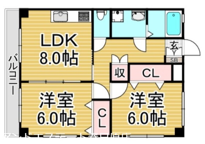 春日市小倉のマンションの間取り