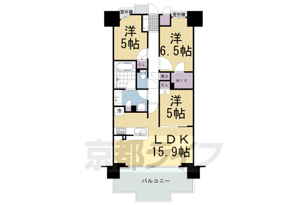 長岡京市天神のマンションの間取り