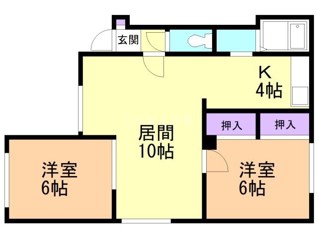 札幌市東区北三十六条東のアパートの間取り