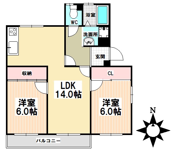 【名古屋市瑞穂区春山町のマンションの間取り】