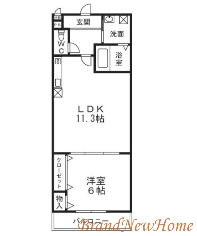 堺市北区百舌鳥赤畑町のアパートの間取り