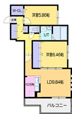 千歳市朝日町のマンションの間取り