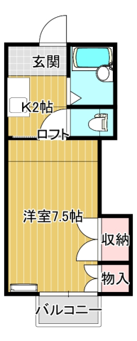 石巻市水明南のアパートの間取り