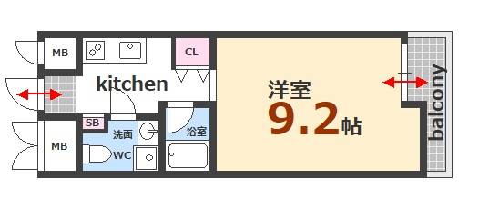 リバージュ宇品の間取り