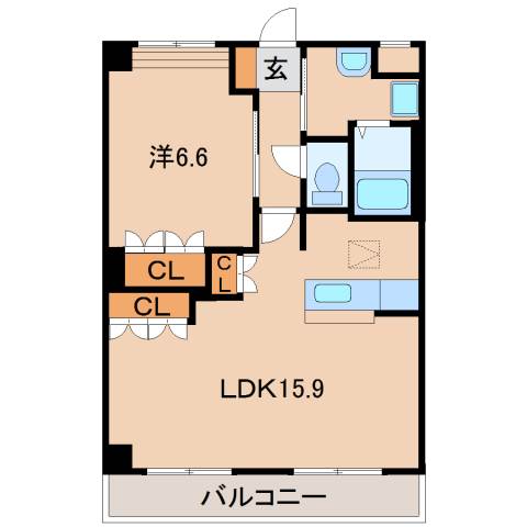 和歌山市和田のアパートの間取り