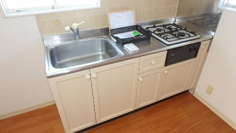 キッチン　掃除のしやすい２口システムキッチン♪（イメージ）
