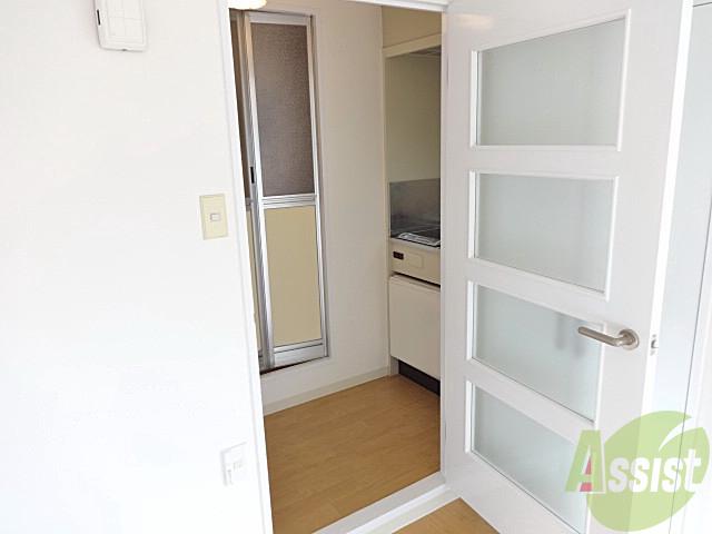 洗面設備　ではないです。キッチン扉とお部屋はこの扉でしきられています