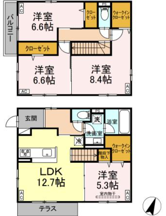 ＪＲ東海道本線 茅ケ崎駅 徒歩16分 2階建 新築の間取り写真