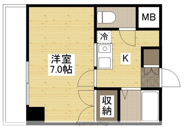 広島電鉄宇品線 鷹野橋駅 徒歩4分 7階建 築32年の間取り写真