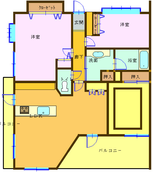 呉市宝町のマンションの間取り