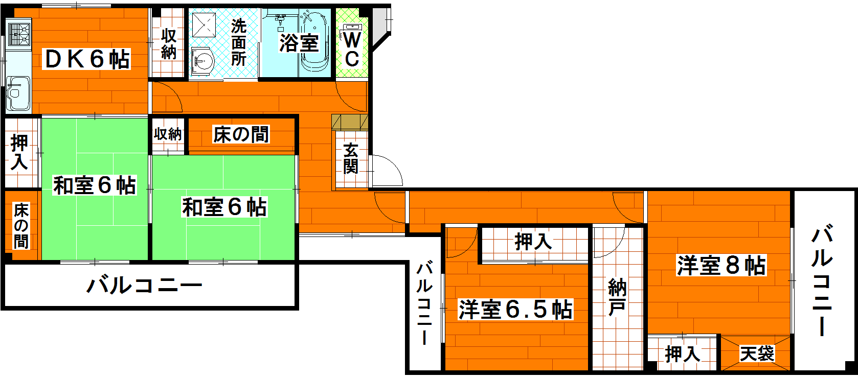 広島市中区千田町のマンションの間取り