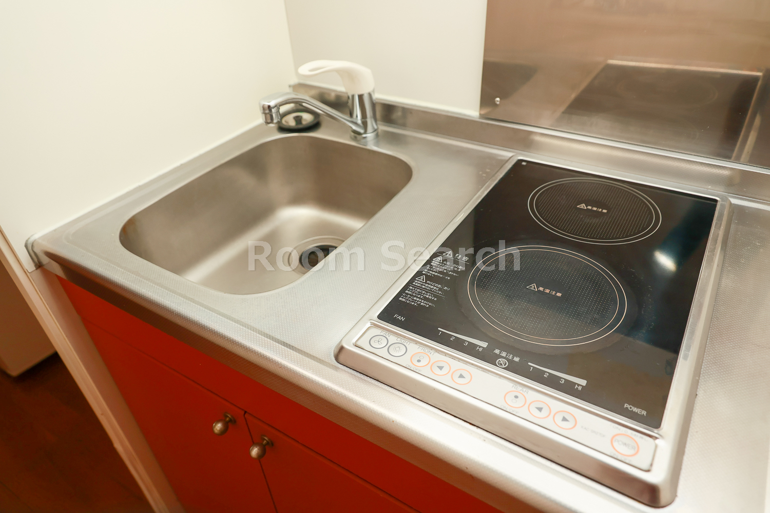 キッチン　2口コンロ、キッチン収納