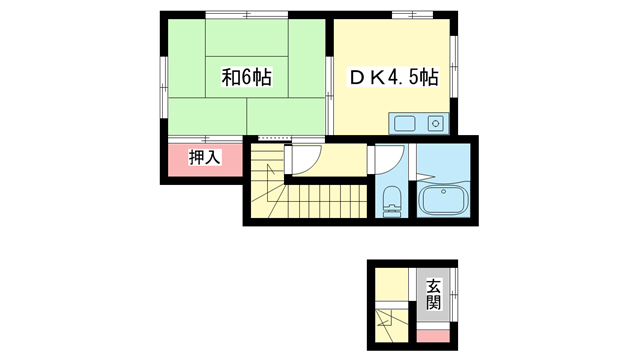 奈良市六条西のアパートの間取り