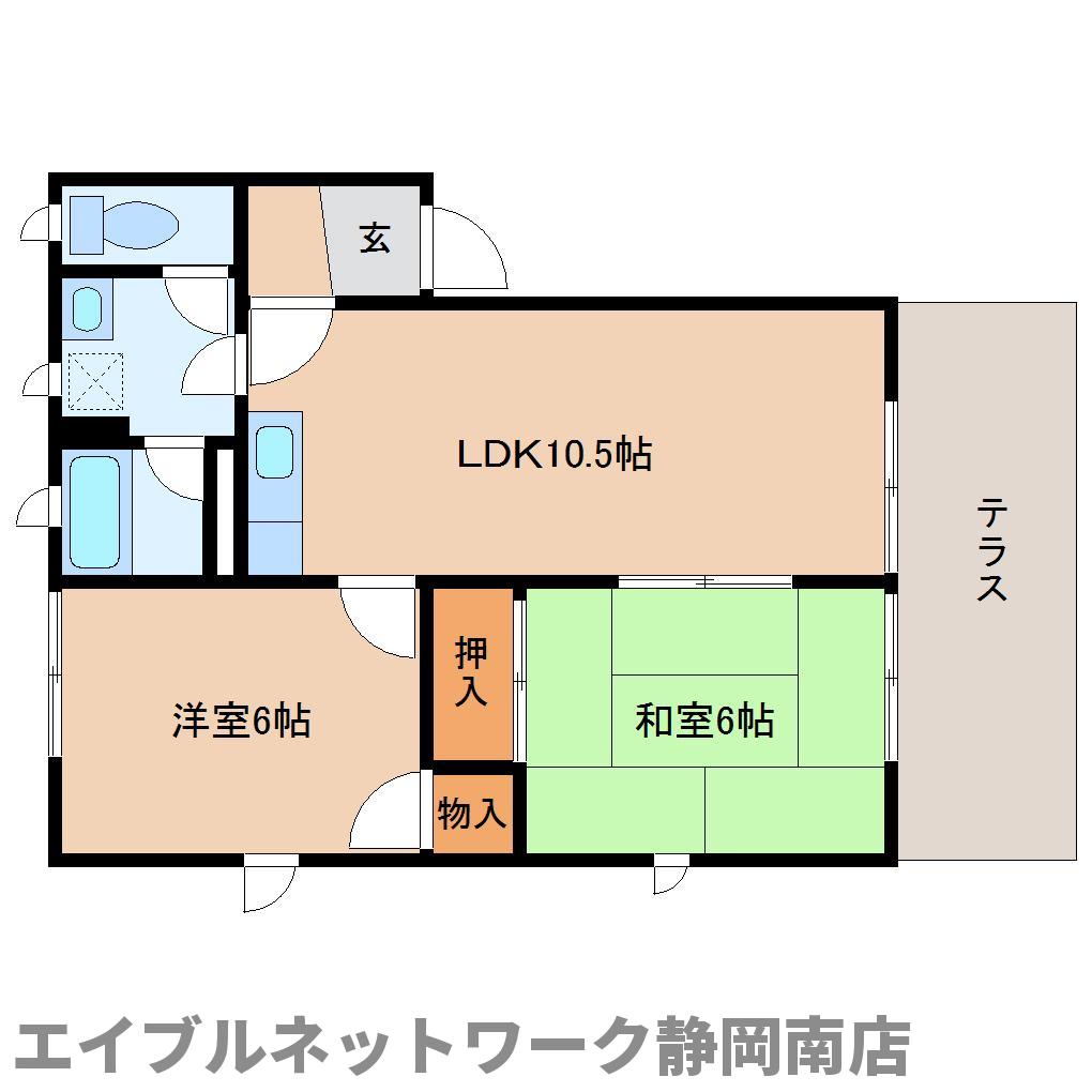 静岡市駿河区高松のアパートの間取り