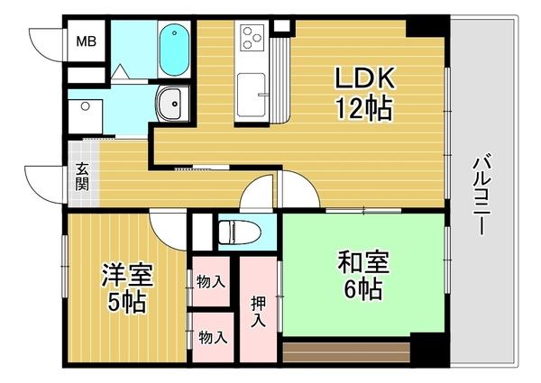 大阪市鶴見区焼野のマンションの間取り