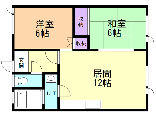 苫小牧市豊川町のアパートの間取り