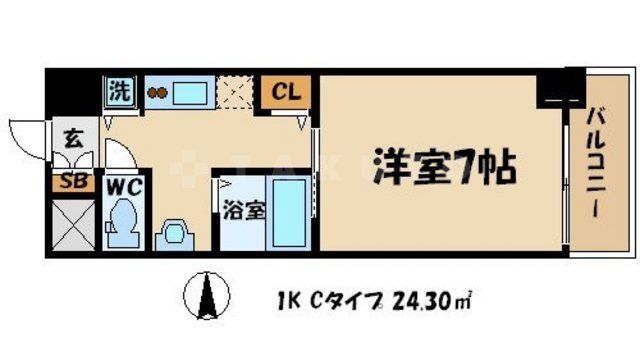 大阪市中央区法円坂のマンションの間取り
