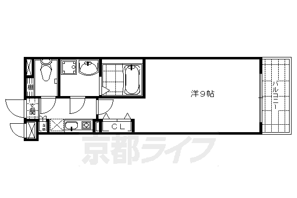 京都市下京区亀屋町のマンションの間取り