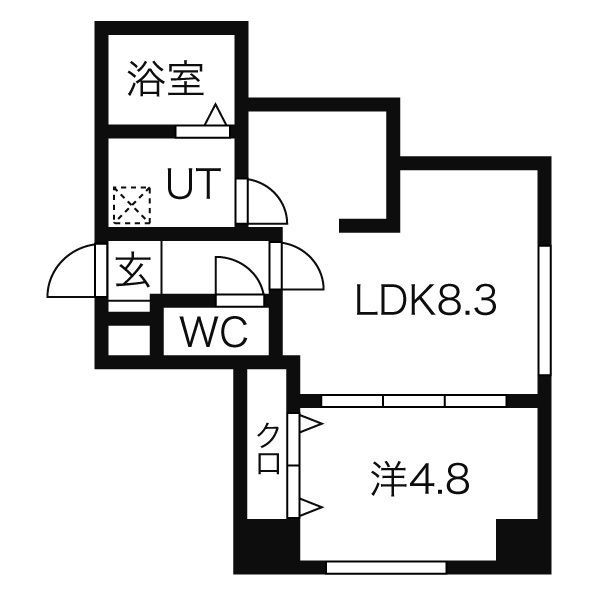 Ｅ－ｈｏｒｉｚｏｎ山鼻の間取り