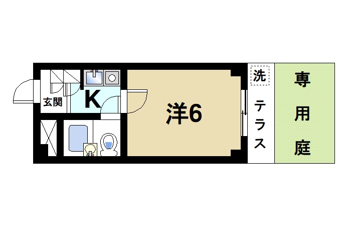 奈良市西大寺本町のマンションの間取り