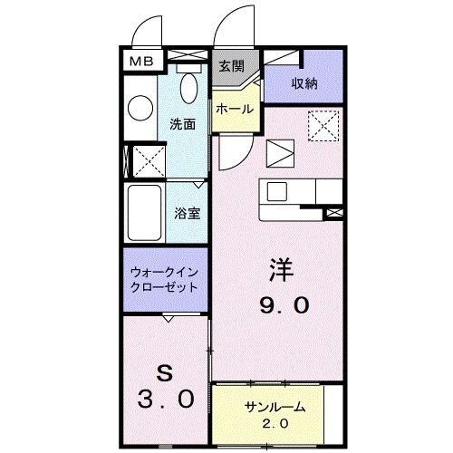 八戸市南白山台のアパートの間取り