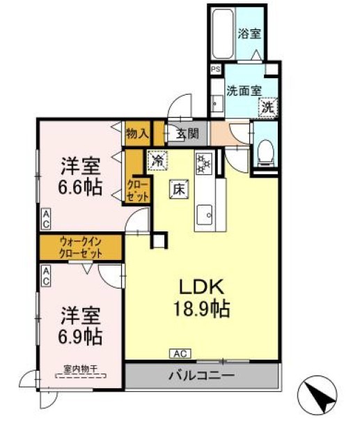 浜松市中央区下池川町のアパートの間取り