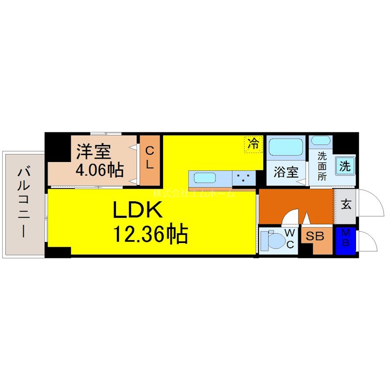 名古屋市東区東桜のマンションの間取り