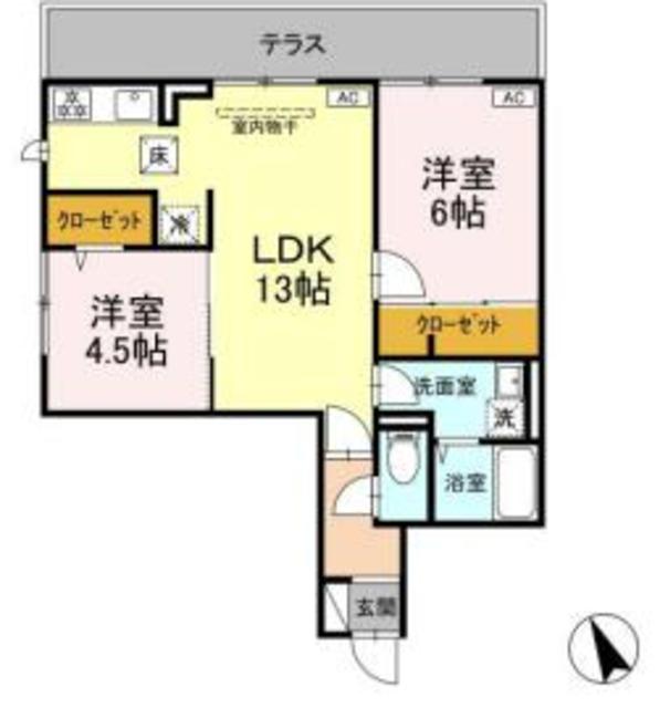 相模原市中央区相模原のアパートの間取り