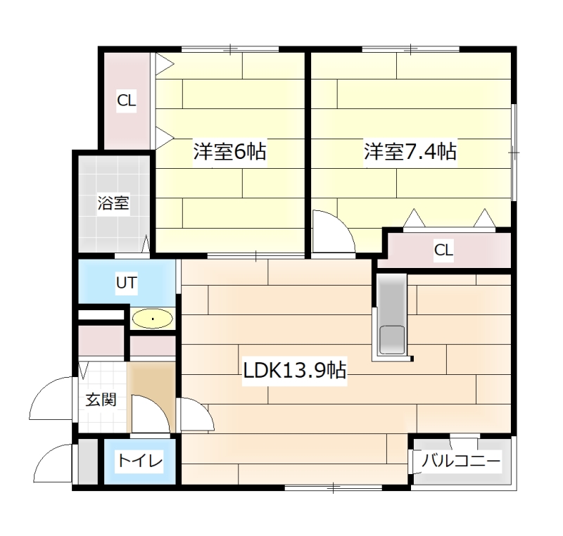 岩見沢市大和三条のマンションの間取り