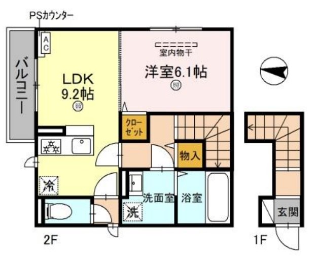 神戸市垂水区名谷町のアパートの間取り