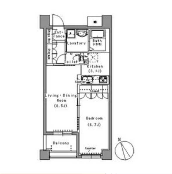 名古屋市東区白壁のマンションの間取り